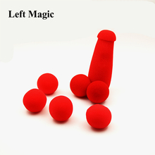 Estojo de truques de mágica para mágica, 4 peças de bolas vermelhas de esponja, acessórios engraçados para palco da rua, truques de mágica, caneta de piada do mágico 2024 - compre barato