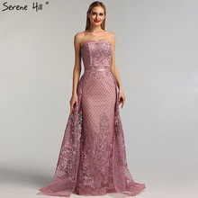 Dubai Pink Sleeveless Sexy Mermaid Evening Dresses 2020 Off Shoulder Sequined Luxury Formal Dress Serene Hill LA6361 2024 - buy cheap