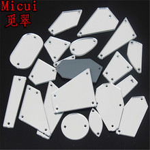 Micui-diamantes de imitación acrílicos brillantes para coser en el espejo, 20 piezas con agujeros, parte trasera plana, para decoración de vestidos, MC999 2024 - compra barato