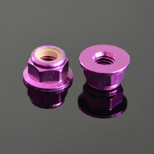 M2 M3 M4 M5 M6 6061 Aluminum alloy nut nylon self-locking flange nuts screw cap "Purple" color High Quality 2024 - buy cheap