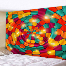 Tapiz bohemio de Color Hippie, decoración de pared con Mandala Vortex, fondo colgante de pared, toalla de playa, 150x130cm 2024 - compra barato