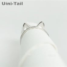 925 sterling silver cat ear ring opening ring tail ring female Korean cute jewelry cat high quality kitten ring wholesale GN823 2024 - buy cheap