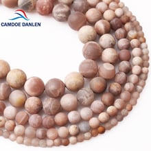 CAMDOE DANLEN Natural Stone Forst Dull Polish Matte Sun Stone Round Beads 4 6 8 10 12mm Fit Diy Necklace Bracelet Jewelry Making 2024 - buy cheap