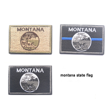 Parches bordados, parche de la bandera del estado de Montana de los Estados Unidos, banderas nacionales tácticas 3D, insignia del brazalete del ejército 2024 - compra barato