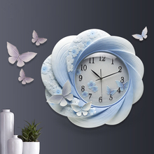 Modern Resin Decorative Clock Wall Hanging Flower Crafts Decoration Livingroom Mute Quartz Clock Ornaments Hotel Wall Mural Art 2024 - buy cheap