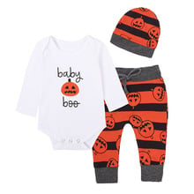 3PCS Baby Boy Girl Winter Clothing Set Baby Boo Bodysuit+Pant+Hat Halloween Holiday Festival Autumn Baby Boy Outfit Sets 2024 - buy cheap