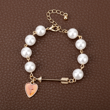 Cross Bracelet Arrow Pearl Bracelet For Women Sweet Romantic Cute Girl Style Bead Bracelet Female White Pearl Red Heart E-92 2024 - buy cheap