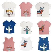 Детская футболка 2021 летняя футболка хлопковая футболка с коротким рукавом с животными для мальчиков майка жилет Повседневная футболка для девочек топ детская одежда 2024 - купить недорого