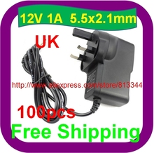 100 pcs Free Shipping DC 12V 1A/1000mA UK Power Supply Adapter for CCTV Cameras Sky Netgear Routers 2024 - buy cheap