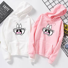Kpop Cute Couple Hoodies Mujer Print Cartoon Pink Panther Kawaii Pullover Sweatshirt Women BF Plus Size Casual Tops Girl Clothes 2024 - buy cheap
