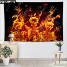 Tapiz colgante de pared de cráneo caliente HEARMNY, hojas decorativas para el hogar, tapices, toalla de playa y esterillas de yoga, manta, mantel, tapiz de pared 2024 - compra barato