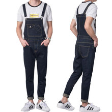 Novo 2020 modis design do vintage bolso jeans denim macacão de lavagem ocasional dos homens skinny bib macacão jeans masculino azul macacão jean 2024 - compre barato