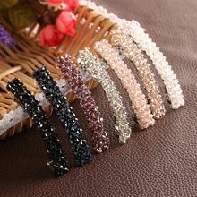 7 cores Moda de Nova Mulheres Meninas Bling Cristal Rhinestone Grampo de Cabelo Pinos Barrette Headwear Hairband Acessórios Para o Cabelo do Navio Da Gota 2024 - compre barato