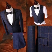 8 Estilos de casamento Slim Fit Noivo Smoking Padrinhos de Casamento Novo da Chegada/Jantar Ternos Melhor Homem do Noivo (Jacket + Pants + colete) BF2 2024 - compre barato