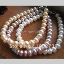 Pulsera de perlas AA 8-9 MM Multicolor exquisita pulsera de perlas de agua dulce 18 cm joyería de moda para mujer nuevo envío gratis 2024 - compra barato