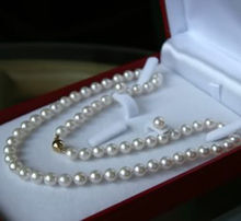 Wholesale price 16new ^^^^8-9MM Natural White Akoya Cultured Pearl necklace Earrings set 18" AAA Grade 2024 - buy cheap