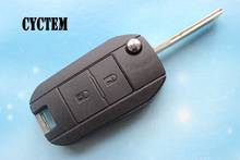 CYCTEM Clearance!!! Car Flip Key Shell Fob 2 Buttons Folding Remote Key Case Cover Fit For Peugeot 307 HU83 Blade 2024 - buy cheap