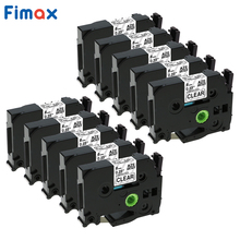 Fimax-10 paquetes de cinta para etiqueta Brother TZe111, 6mm, negro en transparente, para impresora de etiquetas Brother P touch, fabricante de etiquetas Brother 2024 - compra barato