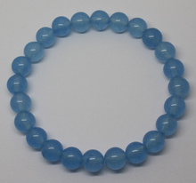 Pedido pequeño, 7 $ Pulsera de jade azul cielo de 6-12mm, cuentas redondas para hacer joyas, 7,5" 2024 - compra barato