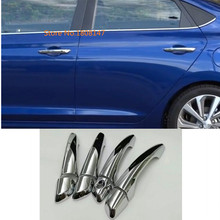 Car stick cover protect detector frame lamp trim ABS chrome door handle 8pcs for Hyundai Solaris Accent 2017 2018 2019 2020 2024 - buy cheap