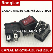 [SA] interruptor de encendido Gani CANAL tipo bote interruptor basculante MR210-C2L interruptor rojo 220V -- 100 unids/lote 2024 - compra barato