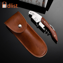 Wine Opener With Leather Bag Stainless Steel Corkscrew Portable Bottle Opener Folding Knife Kitchen Accessories Christmas Gift 2024 - buy cheap