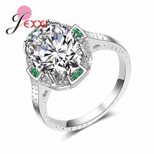 New Popular 925 Sterling Silver Promise Rings With Oval Transparent Crystal Best   Birthday Gift For True Love 2024 - buy cheap