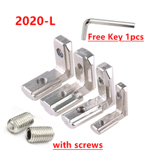 10Pcs 20 series L Shape Type Interior Inner Corner Connector Joint Bracket for 2020 Aluminum Profile with slot 6mm with screw 2024 - buy cheap