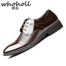 WHOHOLL Homens Sapatos Formal Apontou Toe de Couro Sapatos Oxford Para Homens Vestido Sapatos Sapatos de Casamento de Negócios uniforme 2024 - compre barato