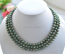 50" 8mm GREEN ROUND freshwater pearl necklace 2024 - buy cheap