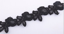 13 yardas negro Venise bordado Floral motivo Scrapbooking encaje tela ajuste apliques recorte suministros de costura renda t638 2024 - compra barato