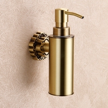 Antique Liquid Soap Dispensers Wall Mounted Round Shape Brass Liquid Shampoo Shower Container Soap Holder Bathroom Accessories 2024 - buy cheap