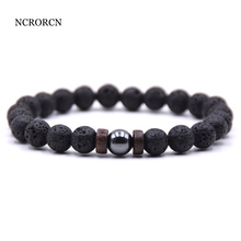 Hot bracelets natural Stone bracelet/beads/lava/homme/fashion/bangles Bracelet Men Wooden bead mala bracelets Accessorie J 2024 - buy cheap