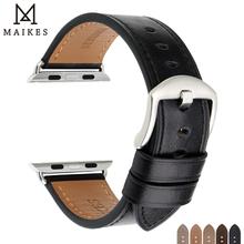 MAIKES Watch Accessories Genuine Leather iwatch 4 3 2 1 For Apple Watch Bands 44mm 40mm & Apple Watch Strap 42mm 38mm Bracelets 2024 - buy cheap