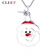 CLUCI-Colgante de Santa Claus de plata 925 para mujer, regalo de Navidad, joyería, dijes de plata esterlina para collar SP381SB 2024 - compra barato