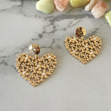 Simple Heart Cute Bling Zircon Stone Stud Earrings for Women Fashion Jewelry 2020 New Korean Earrings 2024 - buy cheap