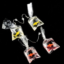 Transparent Bag Goldfish Dangle Earring Creative Resin Luck Goldfish Tassel Pocket Drop Earrings Fashion Womens Jewelry Gift 2024 - buy cheap
