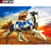 HOMFUN Full Square/Round Drill 5D DIY Diamond Painting "Horse sunset" 3D Diamond Embroidery Cross Stitch Home Decor A19158 2024 - buy cheap