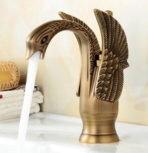 Envío gratis Venta caliente Cisne bronce antiguo 2 alas baño lavabo vanidad/Cuenca Torneira Banheiro Cozinha grifos mezcladores 2024 - compra barato
