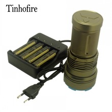 Tinhofire ArmyGreen/Black 20000 люменов 12 x CREE XM-L T6 портативный светодиодный фонарик для охоты фонарь G12 + аккумулятор + 4 слота зарядное устройство 2024 - купить недорого