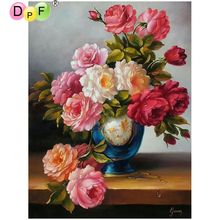 DPF DIY diamond embroidery colorful rose Water droplet 5D diamond painting cross stitch needlework Gift mosaic square home decor 2024 - buy cheap