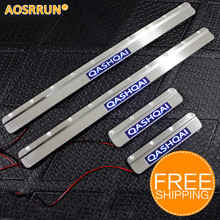 AOSRRUN LED Stainless Steel Door Sill Scuff Plate Car Accessories For 2010 2011 2012 2013 Nissan Qashqai 2024 - buy cheap