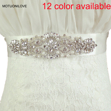 12 видов цветов в наличии блестящие пояса с кристаллами для свадебного платья сверкающие элегантные свадебные пояса жемчуг горный хрусталь пояс для вечера 2024 - купить недорого