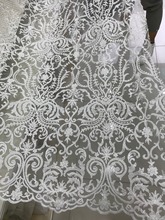Nice looking embroidery Tulle Fabric with beads Jolin-7822  French Tulle Lace Fabric 2024 - buy cheap