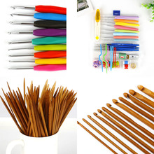 Fashion 1set/lot Handmade Crafts Knitting Needles Set Kit Smooth Plastic Bamboo Crochet Hook Needle DIY Weaving Tool 2018 New 2024 - buy cheap