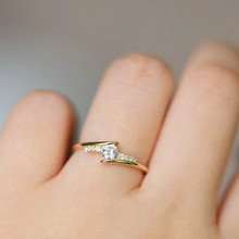 Женское маленькое кольцо в стиле бохо, модное желтое Золотое кольцо на палец, милые обручальные кольца для женщин 2024 - купить недорого