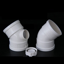 gogo PVC 45 degree elbow straight bend drain inspection port PVC down pipe fittings 50 75 110 160 200 250mm 2024 - buy cheap