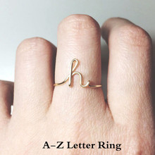 QCOOLJLY Fashion Letter Rings For Women Simple Gold Color Name Ring Female Statement Party Charm Jewelry Gifts New Design 2024 - buy cheap