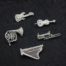 2020 High Gride Crystal Music Gitar Horn Men Suit Brooch Pin For Men Jewelry Brooches For Men Suit 2024 - buy cheap