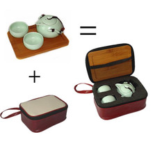 1 pot 2/4 cups Travel Bag Ding kiln tea Sets portable travel tea set,quick cup,TeaPot Kettle,Gaiwan.kung fu tea set 2024 - buy cheap